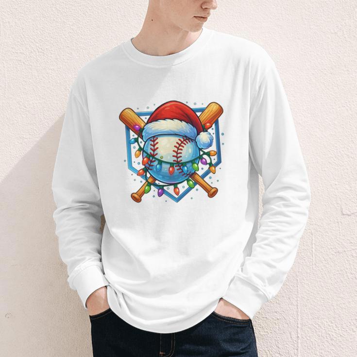 Christmas Baseball Drip For Boys Kids Ice Cream Drip Youth Long Sleeve Tee
