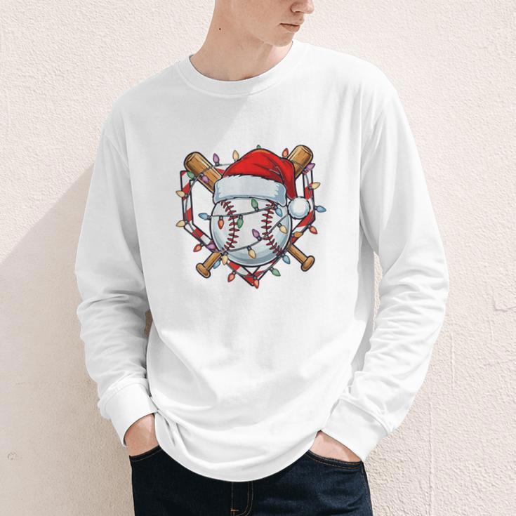 Christmas Baseball Santa Hat For Baseball Players Fans Youth Long Sleeve Tee Christmas Baseball Santa Hat For Baseball Players Fans Youth Long Sleeve Tee