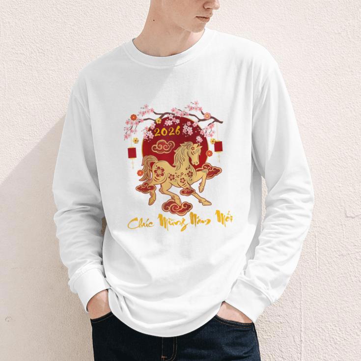 Chuc Mung NAM Moi 2026 Vietnamese Lunar New Year Of Horse Raglan Baseball Tee Youth Long Sleeve Tee