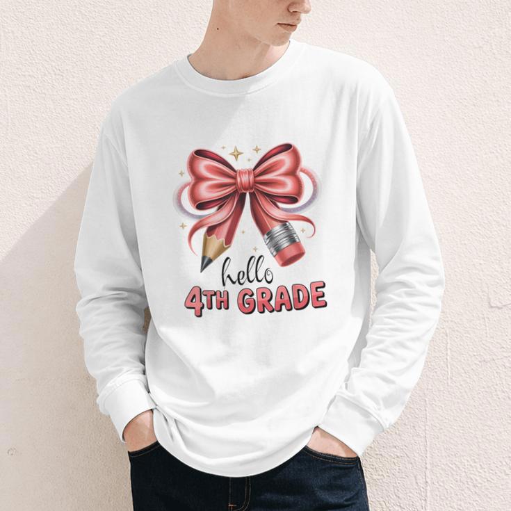 Coquette 4th Grade First Day Of Back To School Girls Outfits Youth Long Sleeve Tee Coquette 4th Grade First Day Of Back To School Girls Outfits Youth Long Sleeve Tee