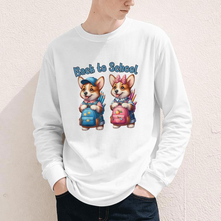 Corgi Dog Student To School Happy Back To School Youth Long Sleeve Tee Corgi Dog Student To School Happy Back To School Youth Long Sleeve Tee