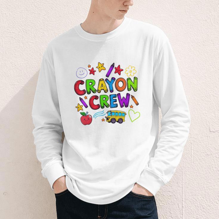 Crayon Crew Cute Back To School Youth Long Sleeve Tee