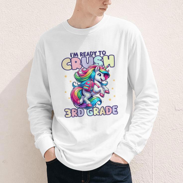 Crush 3rd Grade Girls Back To School Unicorn First Day Cute Youth Long Sleeve Tee Crush 3rd Grade Girls Back To School Unicorn First Day Cute Youth Long Sleeve Tee