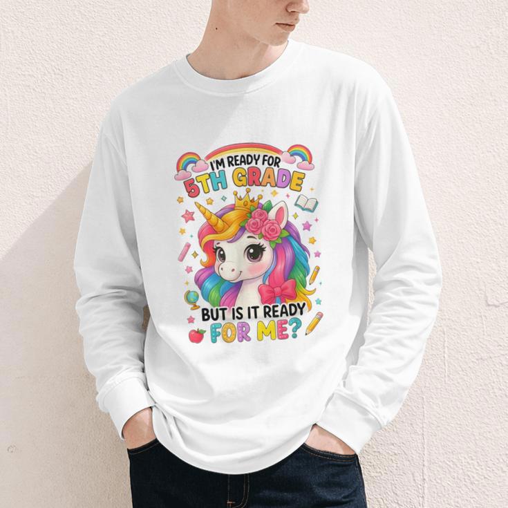 Crush Fifth Grade Girls Back To School Unicorn First Day Youth Long Sleeve Tee Crush Fifth Grade Girls Back To School Unicorn First Day Youth Long Sleeve Tee