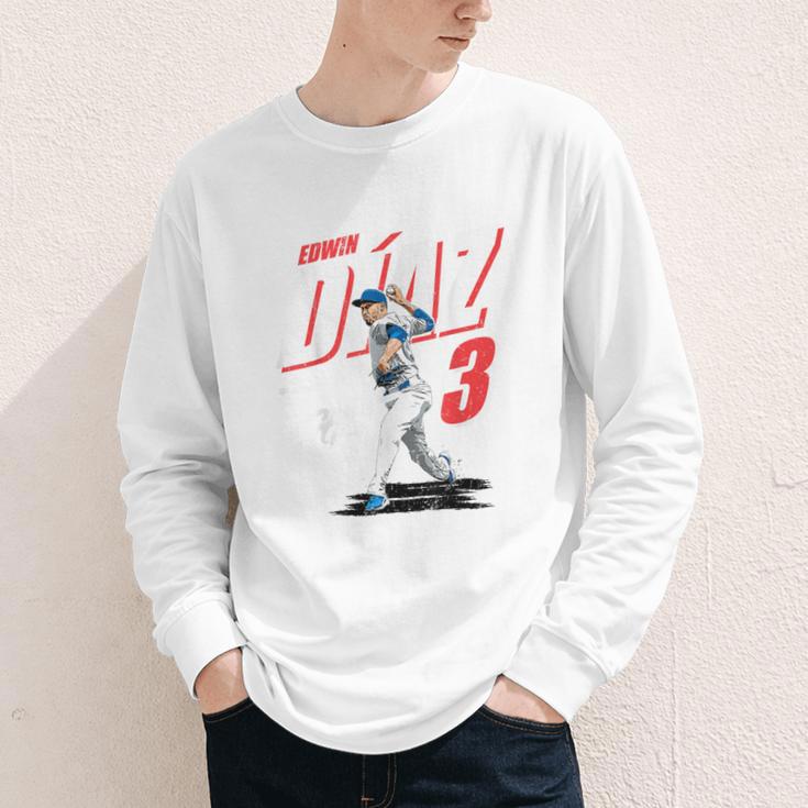 Edwin Diaz Los Angeles D Baseball Players MLBEDD204M Youth Long Sleeve Tee Edwin Diaz Los Angeles D Baseball Players MLBEDD204M Youth Long Sleeve Tee
