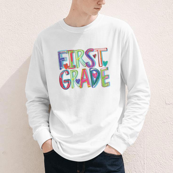 First Grade Back To School Happy First Day Of School Youth Long Sleeve Tee