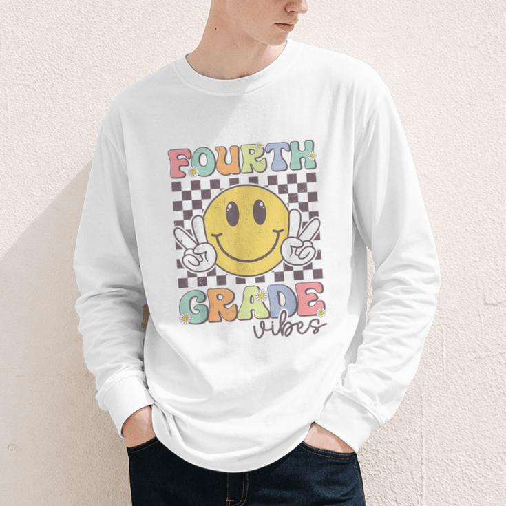 Fourth Grade Vibes Smile Face 4th Grade Team Back To School Youth Long Sleeve Tee
