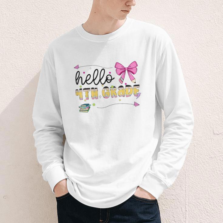 Hello 4th Grade Girls Coquette Fourth Grade Back To School Youth Long Sleeve Tee Hello 4th Grade Girls Coquette Fourth Grade Back To School Youth Long Sleeve Tee