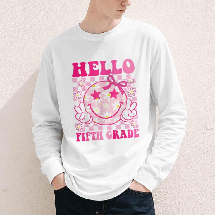 Hello Fifth Grade Coquette Bow Back To School 5th Grade Girl Youth Long Sleeve Tee Hello Fifth Grade Coquette Bow Back To School 5th Grade Girl Youth Long Sleeve Tee