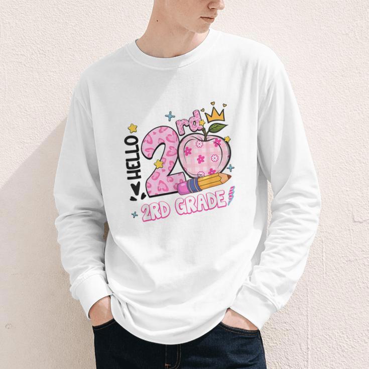 Hello Second 2nd Grade Leopard Tie Dye Girl Back To School Youth Long Sleeve Tee