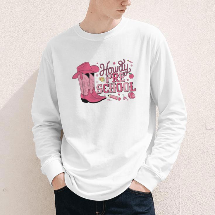 Howdy Preschool Back To School Western Cowboy Cowgirls Pre-K Youth Long Sleeve Tee Howdy Preschool Back To School Western Cowboy Cowgirls Pre-K Youth Long Sleeve Tee