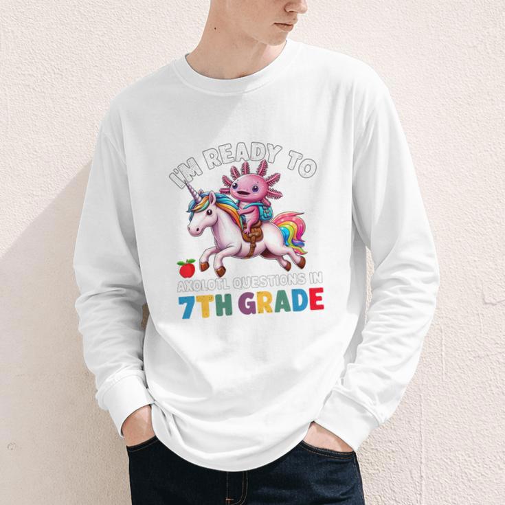 I'm Ready To Axolotl Questions In 7th Grade Back To School Premium Tri-Blend Youth Long Sleeve Tee I'm Ready To Axolotl Questions In 7th Grade Back To School Premium Tri-Blend Youth Long Sleeve Tee