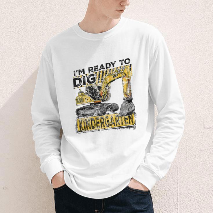 I'm Ready To Dig Kindergarten Back To School Excavator Youth Long Sleeve Tee