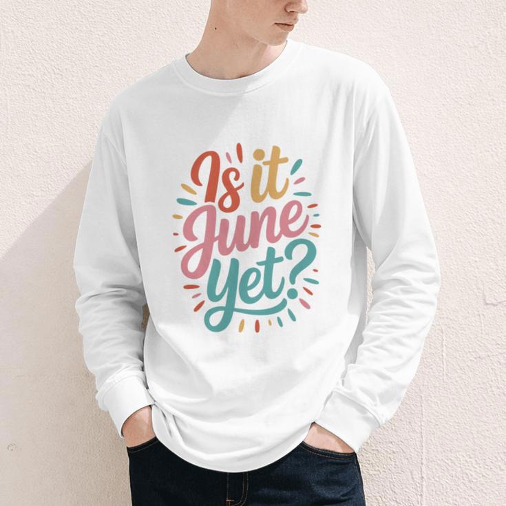 Is It June Yet Back To School Student Groovy Kids Premium Tri-Blend Youth Long Sleeve Tee