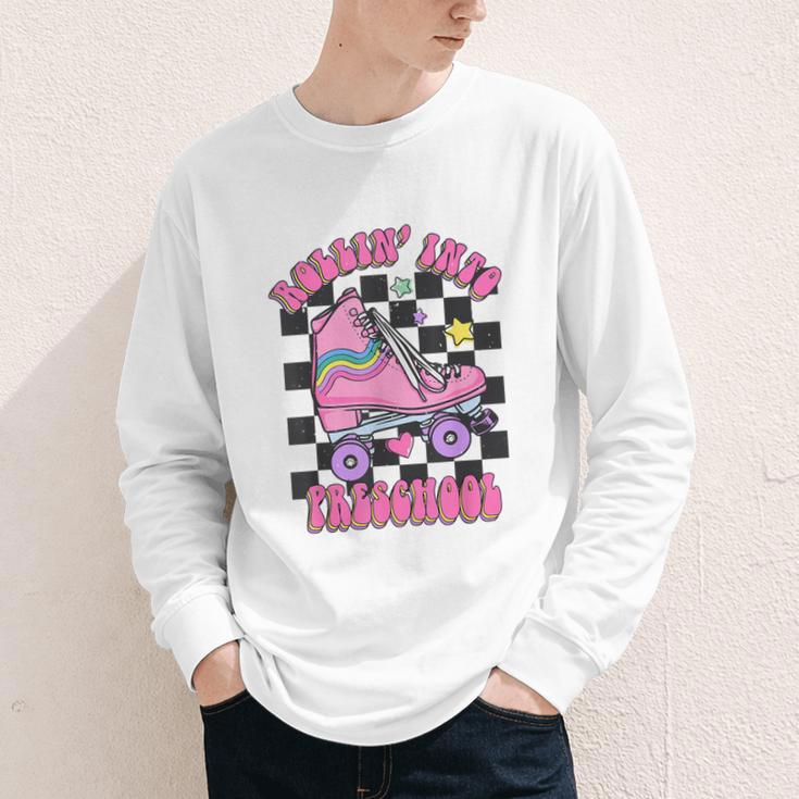 Kids Back To School Skating Rollin Into Preschool Youth Long Sleeve Tee Kids Back To School Skating Rollin Into Preschool Youth Long Sleeve Tee