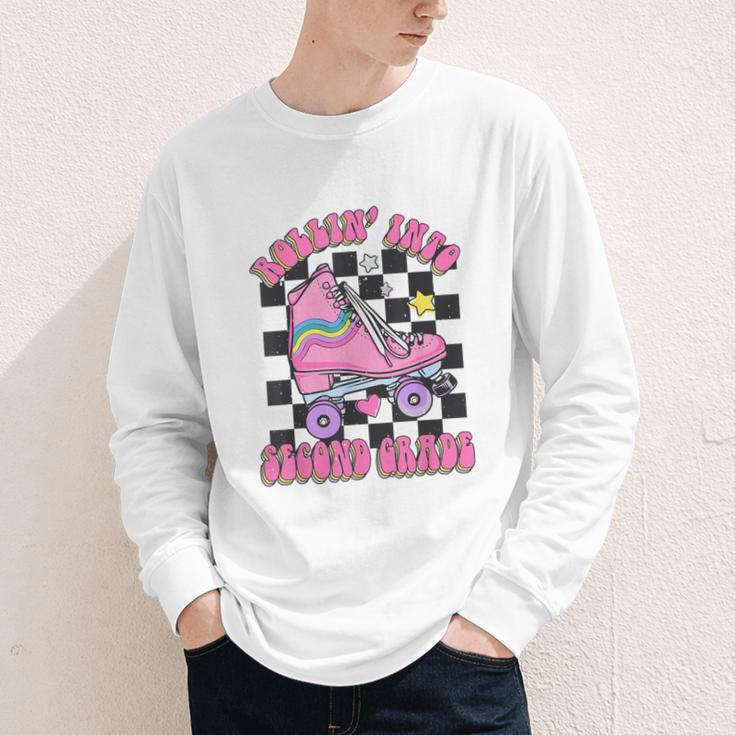Kids Back To School Skating Rollin Into Second 2nd Grade Youth Long Sleeve Tee Kids Back To School Skating Rollin Into Second 2nd Grade Youth Long Sleeve Tee