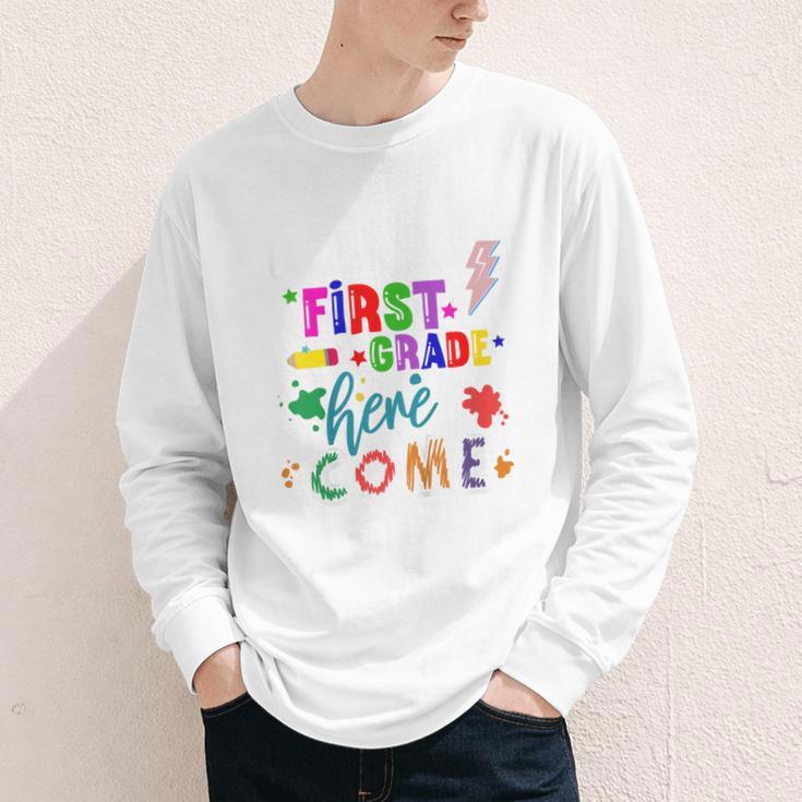 Kids Watch Out First Grade Here I Come 1st Grade Back To School Youth Long Sleeve Tee Kids Watch Out First Grade Here I Come 1st Grade Back To School Youth Long Sleeve Tee