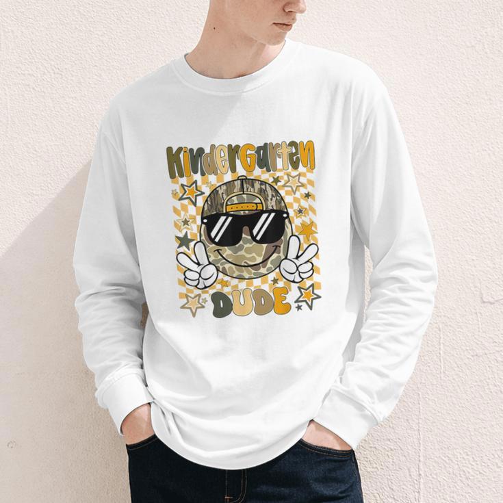 Kindergarten Camo Camouflage Smile Face Back To School Kids Youth Long Sleeve Tee Kindergarten Camo Camouflage Smile Face Back To School Kids Youth Long Sleeve Tee