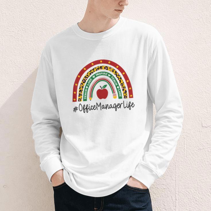 Office Manager Rainbow Appreciation Day Hello Back To School Youth Long Sleeve Tee Office Manager Rainbow Appreciation Day Hello Back To School Youth Long Sleeve Tee