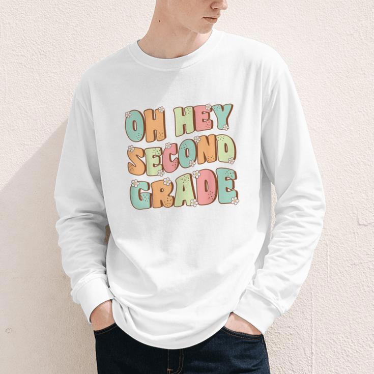 Oh Hey Second Grade Cute Groovy Back To School 2nd Grade Youth Long Sleeve Tee Oh Hey Second Grade Cute Groovy Back To School 2nd Grade Youth Long Sleeve Tee