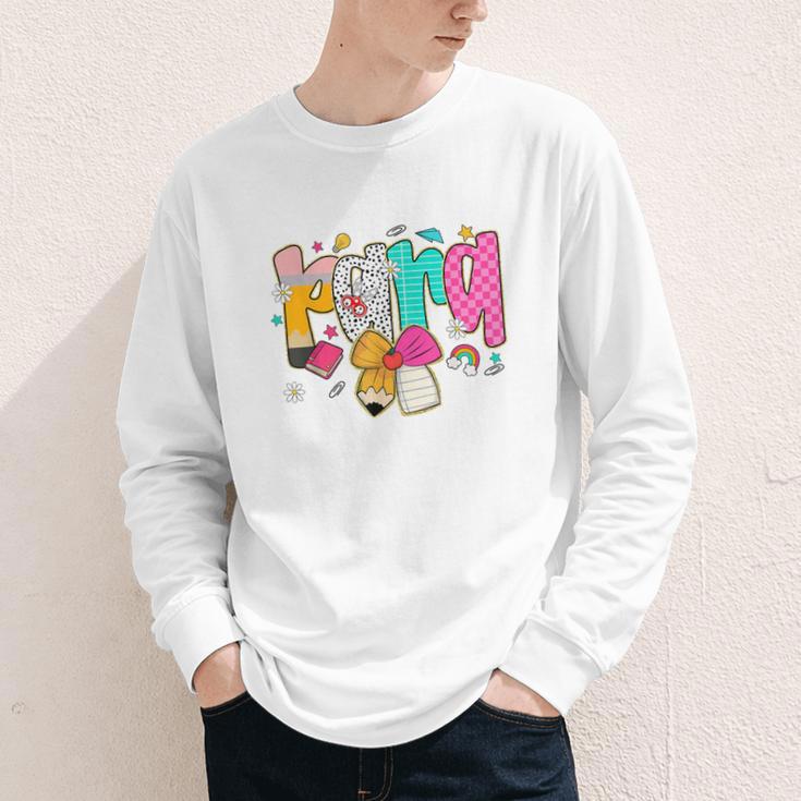 Para Paraprofessional Coquette First Day Back To School Youth Long Sleeve Tee Para Paraprofessional Coquette First Day Back To School Youth Long Sleeve Tee