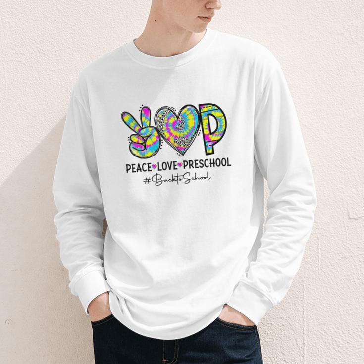 Peace Love Preschool First Day Of Preschool Back To School Youth Long Sleeve Tee
