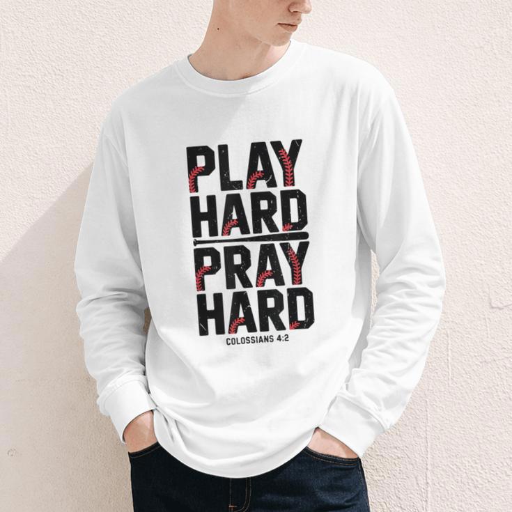 Play Hard Pray Hard Youth Boy Christian Baseball Jesus Youth Long Sleeve Tee Play Hard Pray Hard Youth Boy Christian Baseball Jesus Youth Long Sleeve Tee