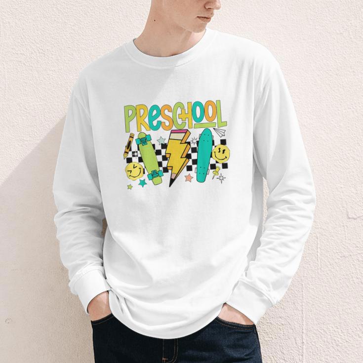 Preschool Skateboard Back To School Boy Girl Kid Youth Long Sleeve Tee Preschool Skateboard Back To School Boy Girl Kid Youth Long Sleeve Tee