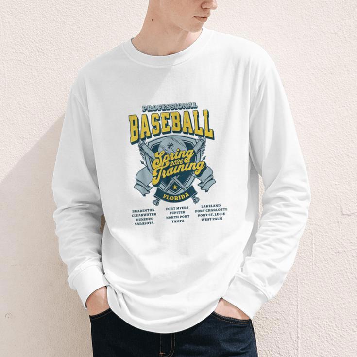 Professional Baseball Spring Training 2026 Florida Cities Youth Long Sleeve Tee