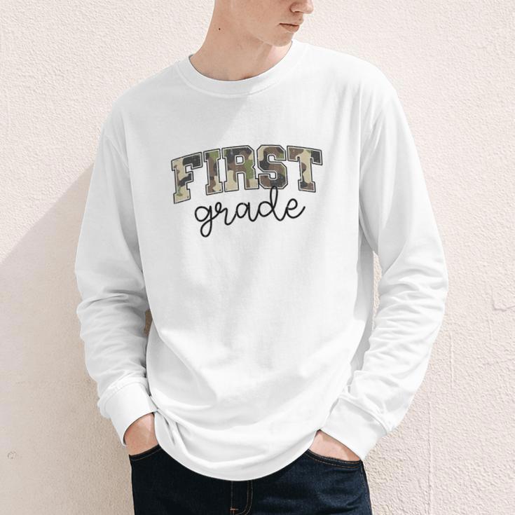 Retro First Grade Old Camo Back To School Boy Girl 1st Grade Youth Long Sleeve Tee Retro First Grade Old Camo Back To School Boy Girl 1st Grade Youth Long Sleeve Tee
