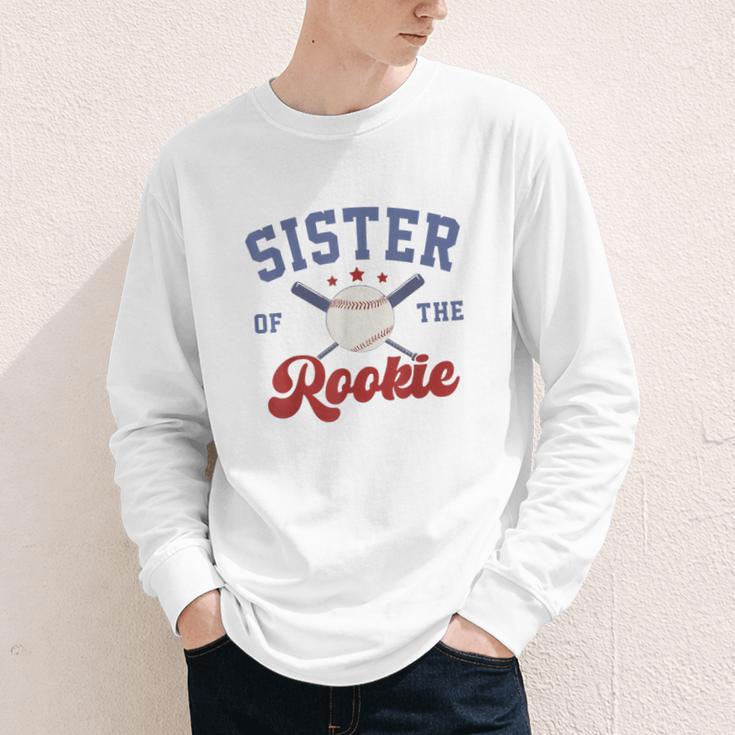 Sister Of Rookie 1st Birthday Baseball Boy Family Matching Youth Long Sleeve Tee