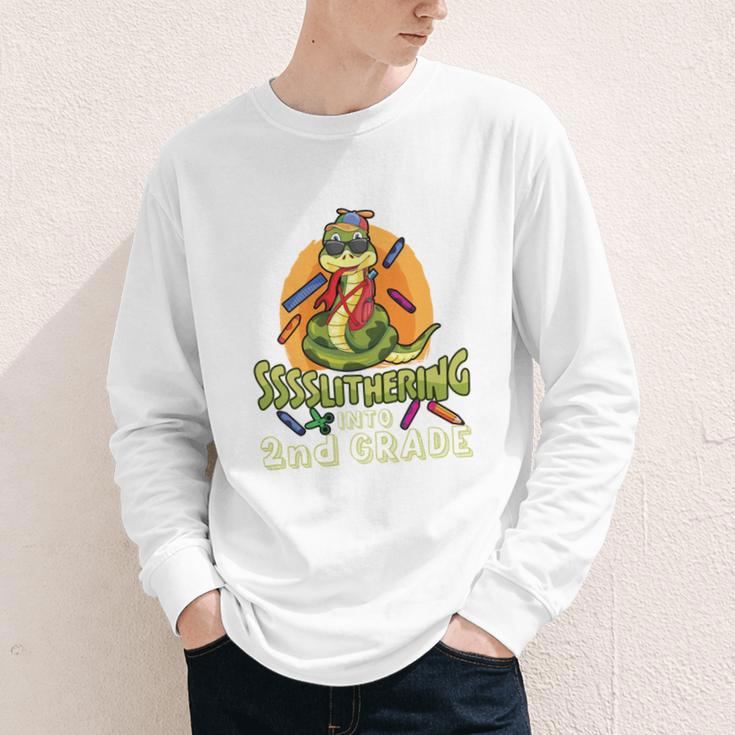 Slithering Into 2nd Grade First Day Back To School Snake Performance Youth Long Sleeve Tee Slithering Into 2nd Grade First Day Back To School Snake Performance Youth Long Sleeve Tee