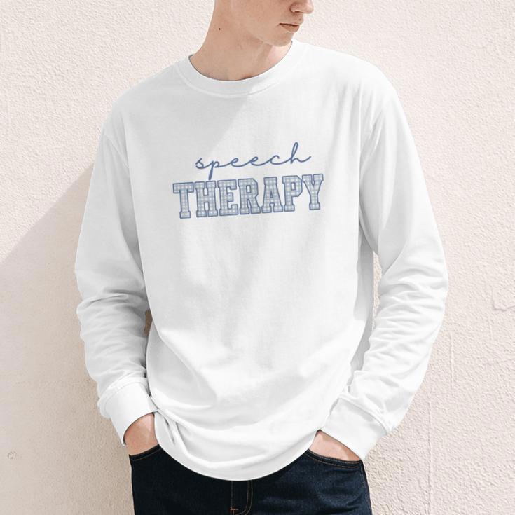 Speech Therapy Gingham SLP Therapist Summer Back To School Youth Long Sleeve Tee Speech Therapy Gingham SLP Therapist Summer Back To School Youth Long Sleeve Tee