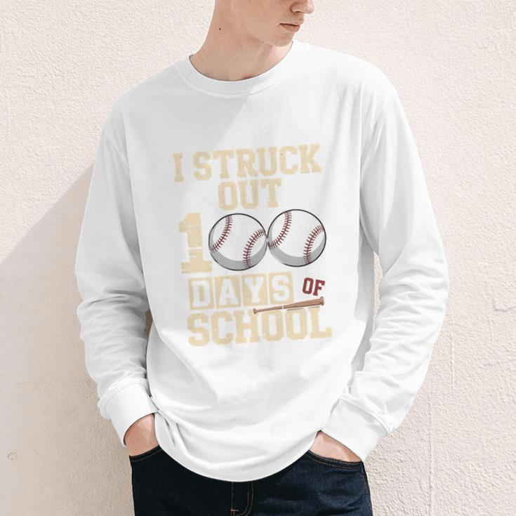 I Struck Out 100 Days Of School Baseball Fan Students Batter Premium Tri-Blend Youth Long Sleeve Tee I Struck Out 100 Days Of School Baseball Fan Students Batter Premium Tri-Blend Youth Long Sleeve Tee