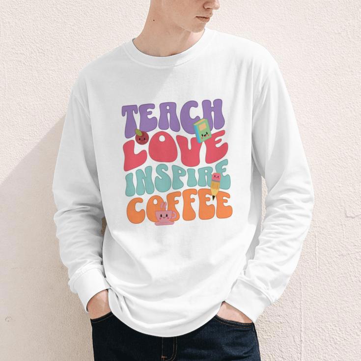 Teach Love Inspire Coffee Cute Teaching Quote Back To School Youth Long Sleeve Tee Teach Love Inspire Coffee Cute Teaching Quote Back To School Youth Long Sleeve Tee