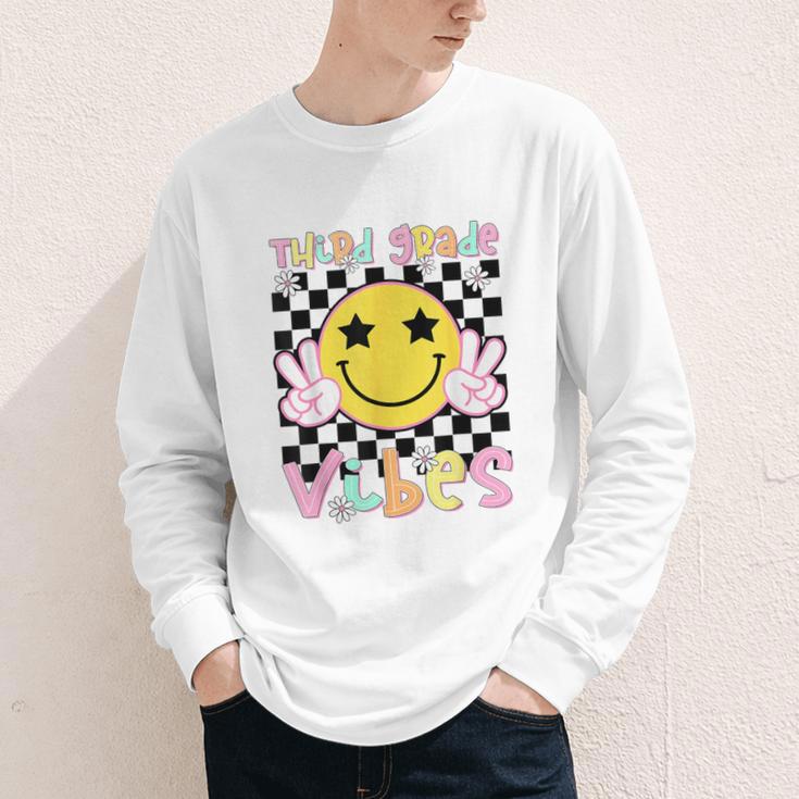 Third Grade Vibes Groovy Smile Face Back To School Girl Kid Youth Long Sleeve Tee Third Grade Vibes Groovy Smile Face Back To School Girl Kid Youth Long Sleeve Tee