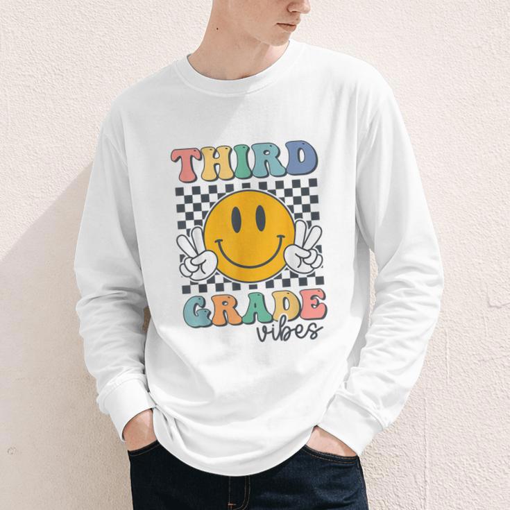 Third Grade Vibes Retro Smile Back To School 3rd Grade Team Youth Long Sleeve Tee