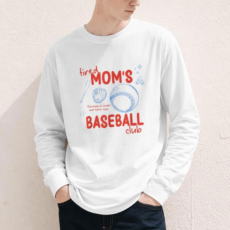 Tired Baseball Mom Club Baseball Mama Mother's Day Youth Long Sleeve Tee Tired Baseball Mom Club Baseball Mama Mother's Day Youth Long Sleeve Tee
