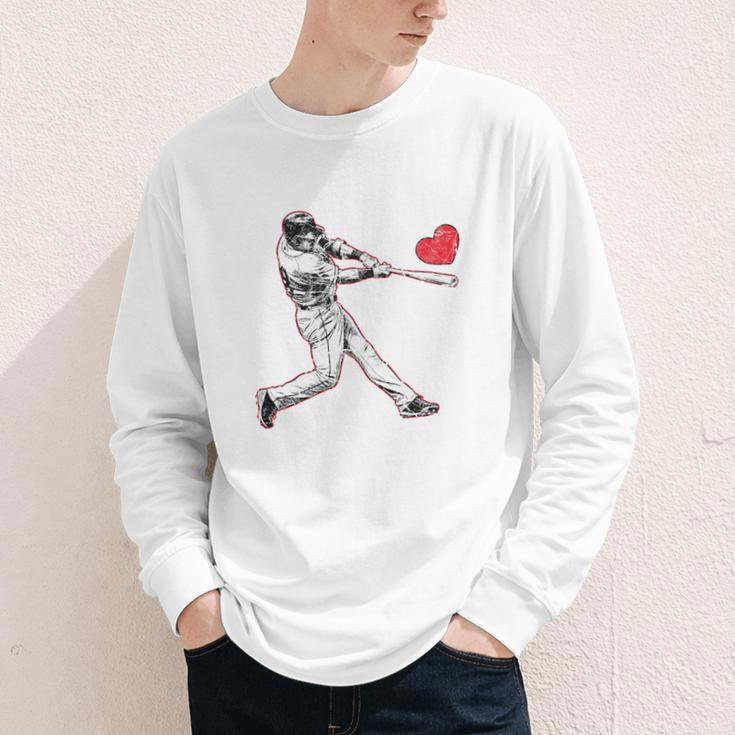 Valentines Baseball Batter Heart Player Silhouette Premium Tri-Blend Youth Long Sleeve Tee Valentines Baseball Batter Heart Player Silhouette Premium Tri-Blend Youth Long Sleeve Tee