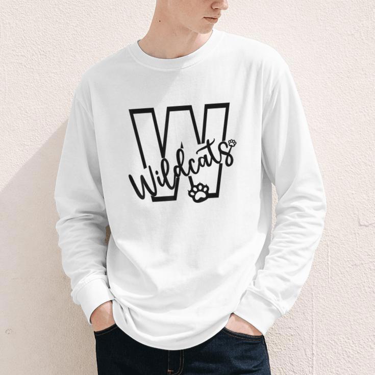 Wildcats School Sports Fan Team Spirit Mascot Back To School Youth Long Sleeve Tee Wildcats School Sports Fan Team Spirit Mascot Back To School Youth Long Sleeve Tee