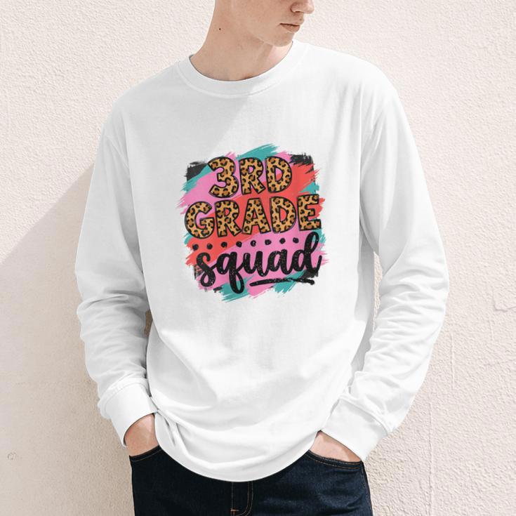 Women's Third 3rd Grade Squad Back To School Animal Print Girl Tee Youth Long Sleeve Tee