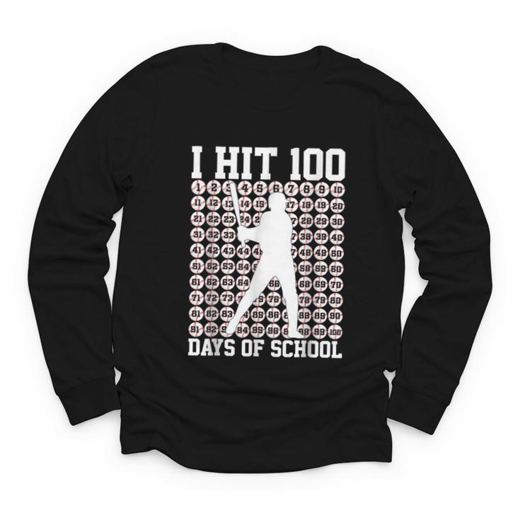 100 Days Of School Boys Kids 100th Day Balls For Baseball Youth Long Sleeve Tee