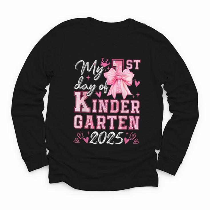 My 1st Day Of Kindergarten 2025 Back To School Girls Youth Long Sleeve Tee