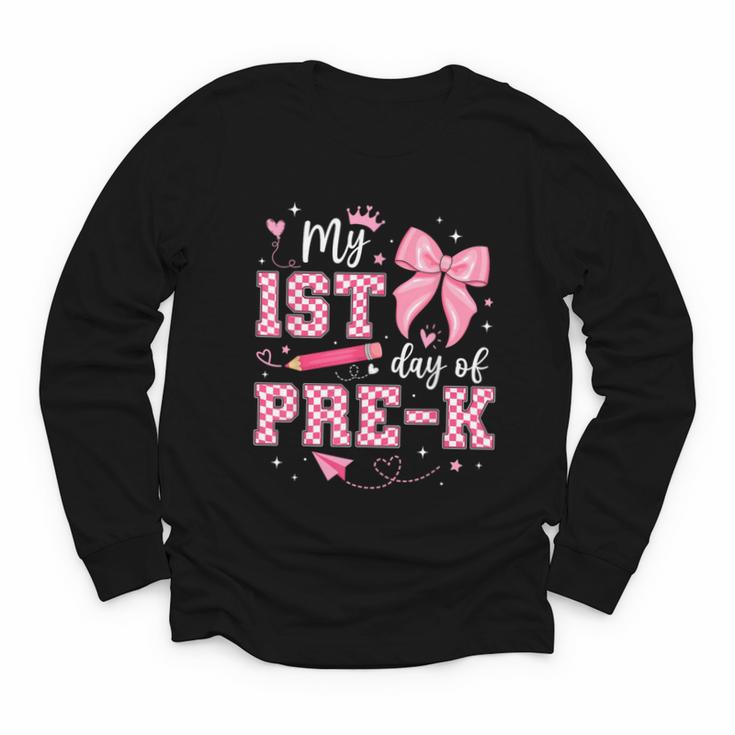 My 1st Day Of Pre-K PreK Pre K 2025 Back To School Girls Youth Long Sleeve Tee