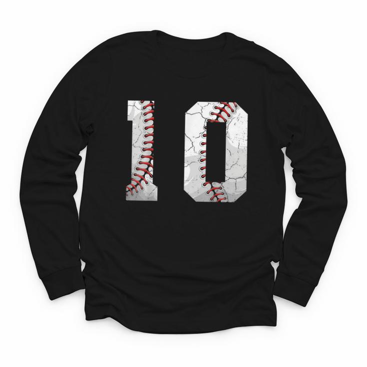 2016 10th Birthday Baseball Boys Kids Ten 10 Tenth Youth Long Sleeve Tee