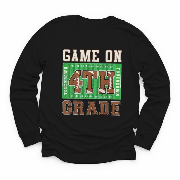 4th Grade Boys Kids Football Back To School Fourth Grade Youth Long Sleeve Tee