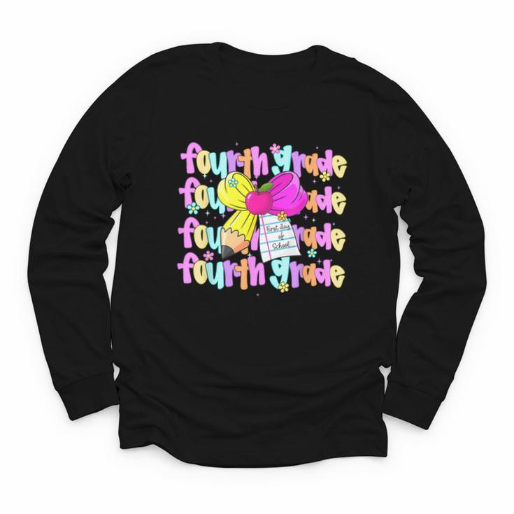 4th Grade For Girls Back To School First Day Fourth Grade Youth Long Sleeve Tee