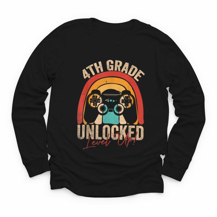 4th Grade Unlocked Level Up Gamer Back To School Fourth Youth Long Sleeve Tee