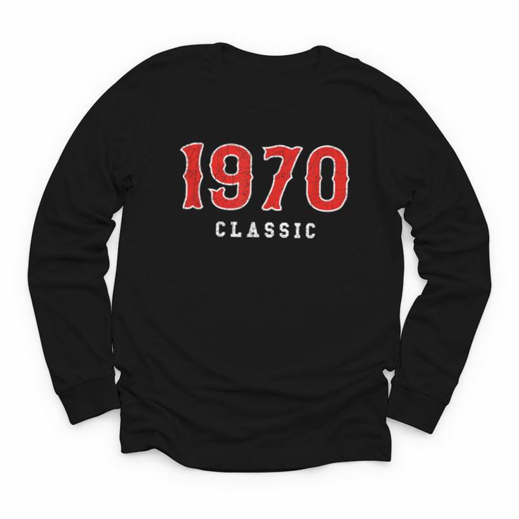 55 Year Old 1970 Classic Baseball Fan 55th Birthday Youth Long Sleeve Tee