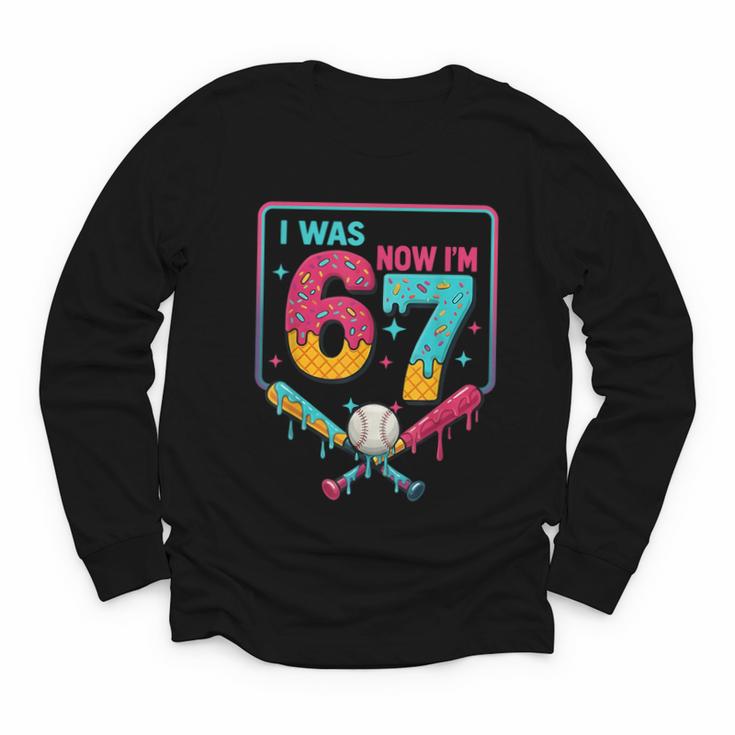 I Was 6 Now Im 7 Ice Cream Drip Baseball For Men Women Kids Youth Long Sleeve Tee